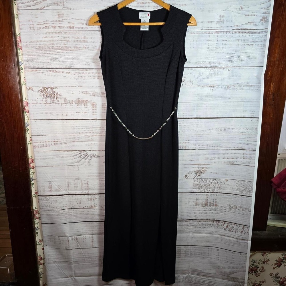 Scarlett Black Sleeveless Maxi Dress Size 6 Chain Detail